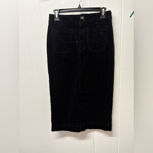 Another Love Black Corduroy Pencil Skirt
